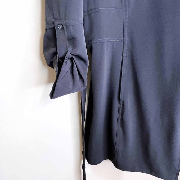 maison cinqcent stretch crepe waterfall trench jacket - size medium - Picture 7 of 10